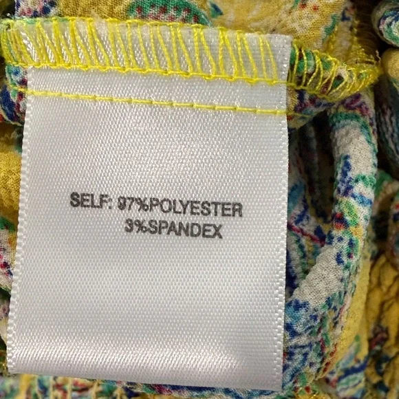 Rose & Olive High Neck Halter Top Yellow Floral Print Size Small - Picture 8 of 8